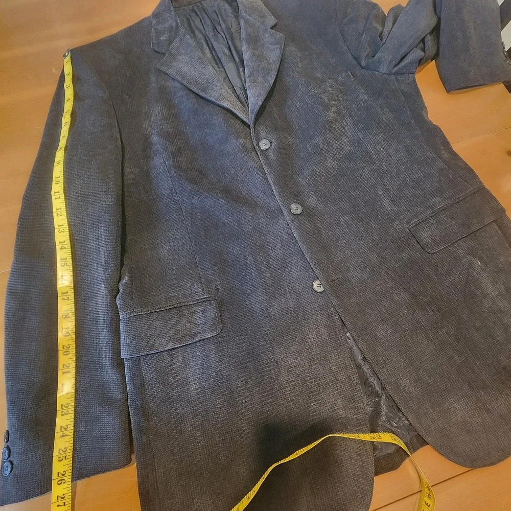 Phat Premium Phat Farm Blazer Sport Coat 46L Gray Brushed Birdseye Casual VTG